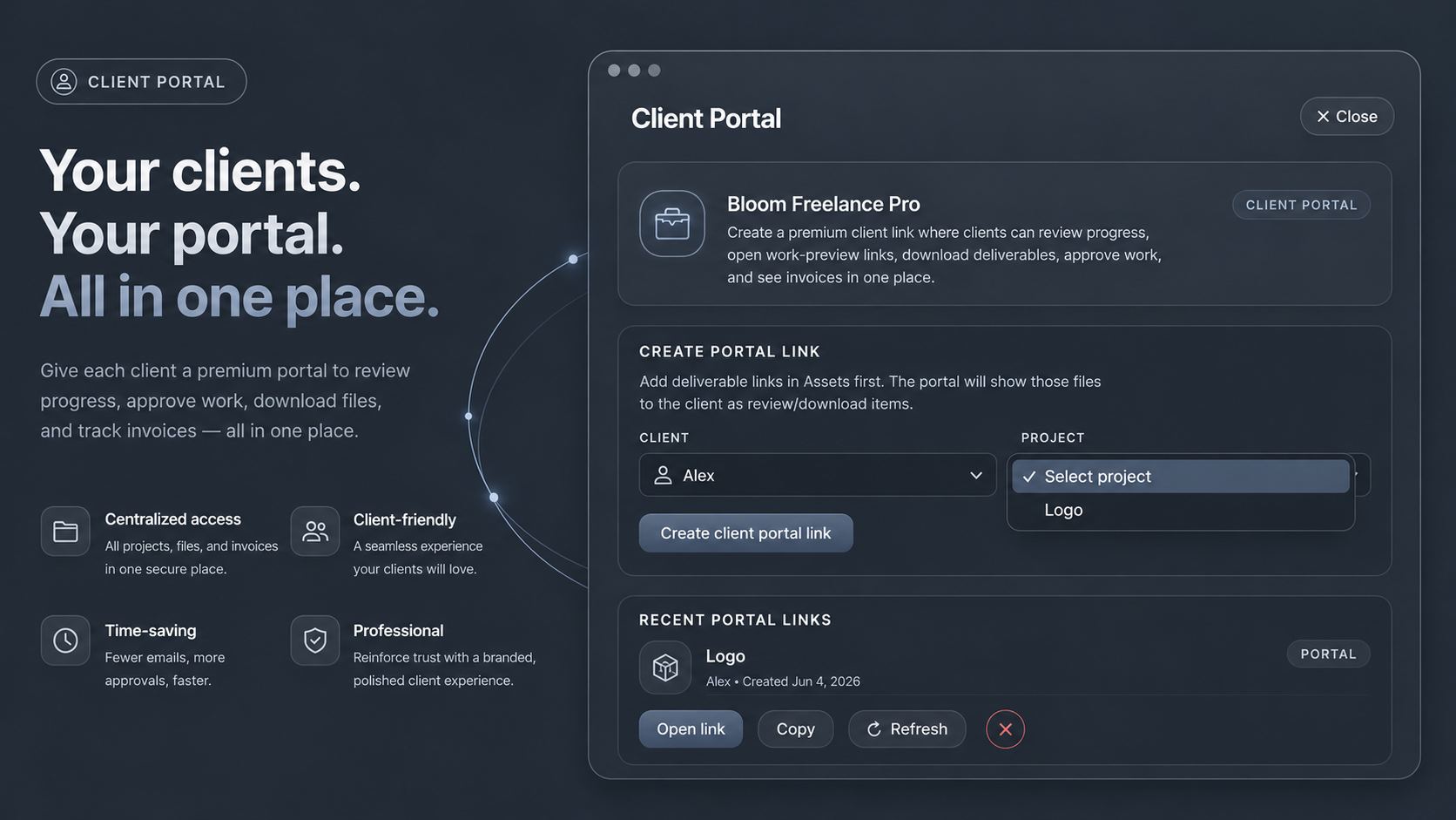 Client portal for approvals and delivery